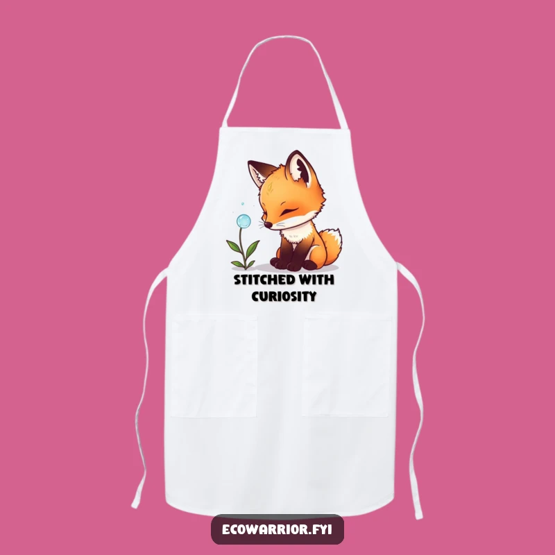 Funny Fox Cub Apron: Cute Curious Animal Kitchen Wear, Delightful Nature Lover Gift