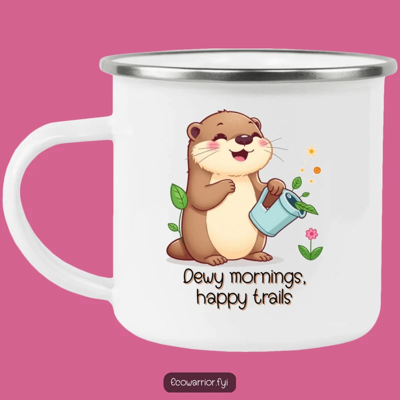 Adventure Ready Funny Otter Gardener Camping Mug: Trailside Cheer