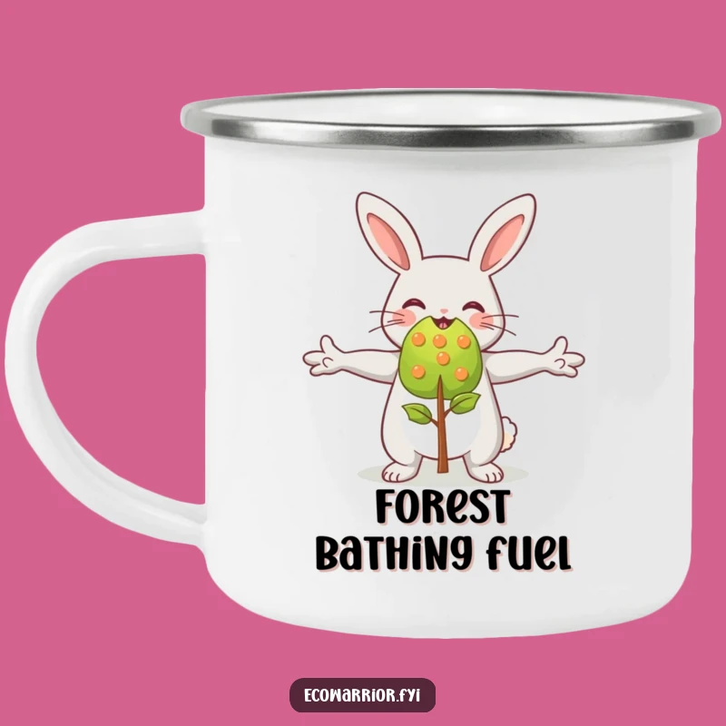 Funny Rabbit Hugging Sapling Camping Mug - Adventure Nature Gift
