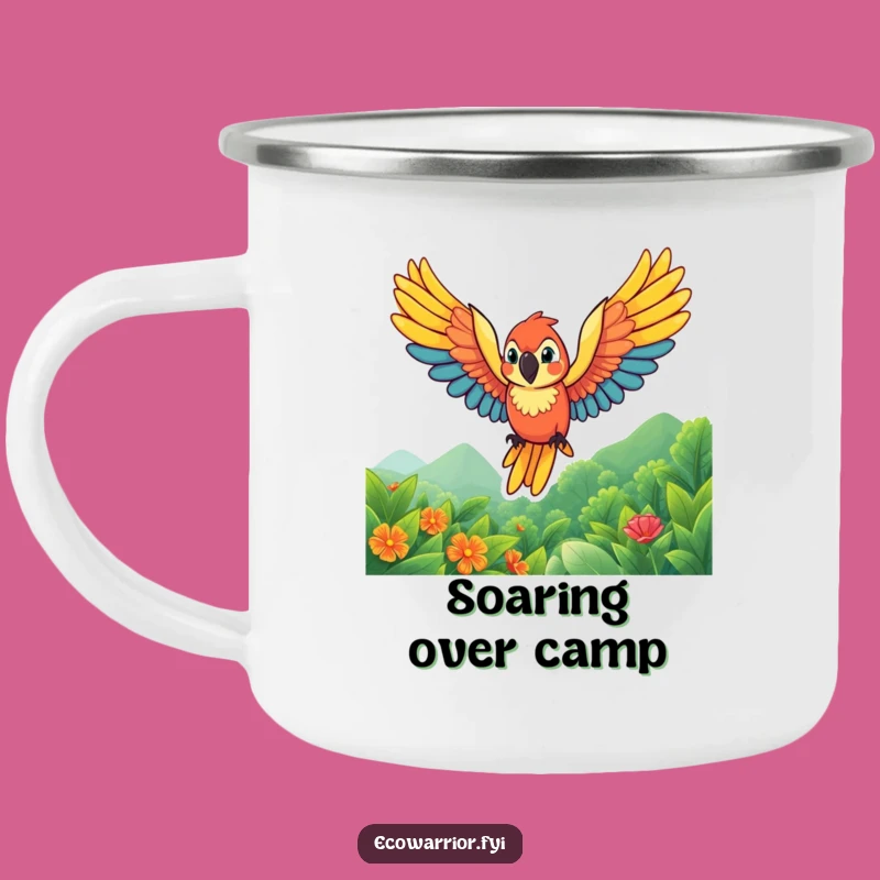 Funny Parrot Camping Mug - Soaring Wings Outdoor Drinkware Funny Gift