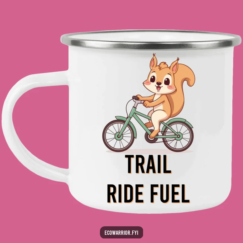 Funny Squirrel Bike Camping Mug: Recycled Ride, Outdoor Eco Gift