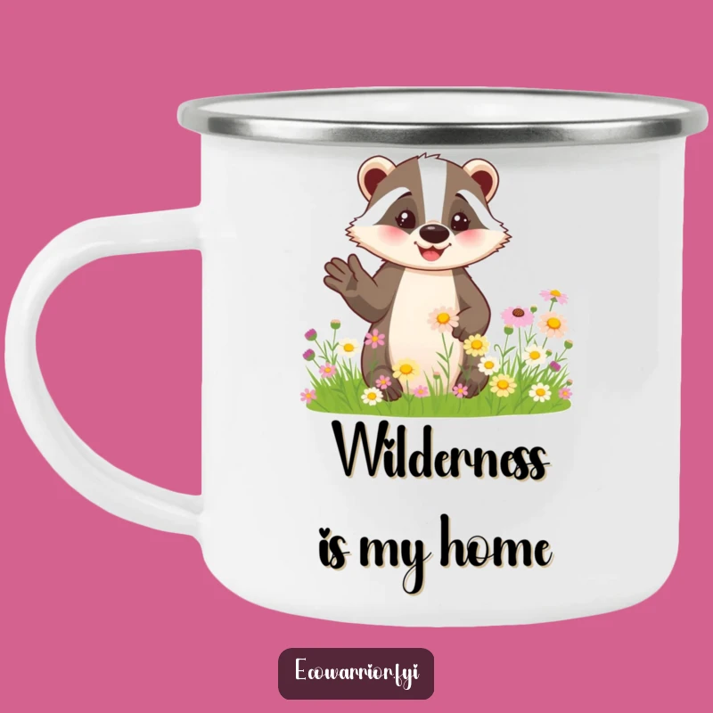 Funny Badger Camping Mug: Durable Wildflower Badger Mug, Outdoor Adventure Gift