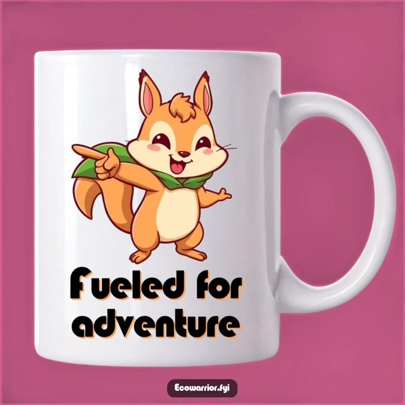 Funny Squirrel Adventure Mug: Brave Squirrel Leading Forward, Perfect Funny Gift