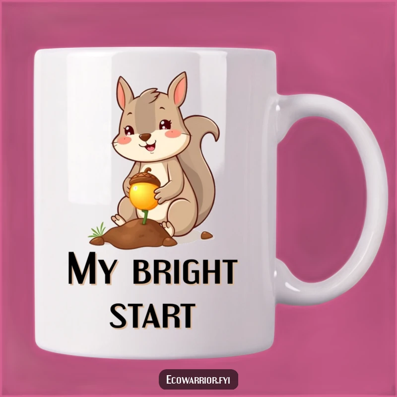 Funny Squirrel Planter Mug - Cheerful Glowing Acorn Planter, Perfect Funny Gift