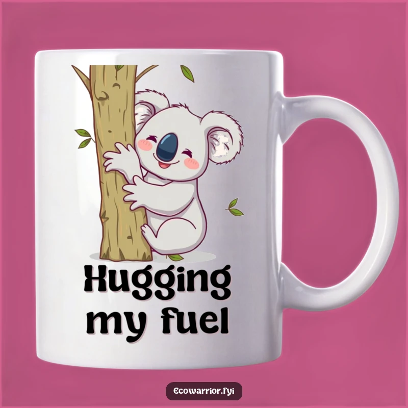 Funny Koala Hugging Sapling Mug - Victorious Eco-Gift for Nature Lovers