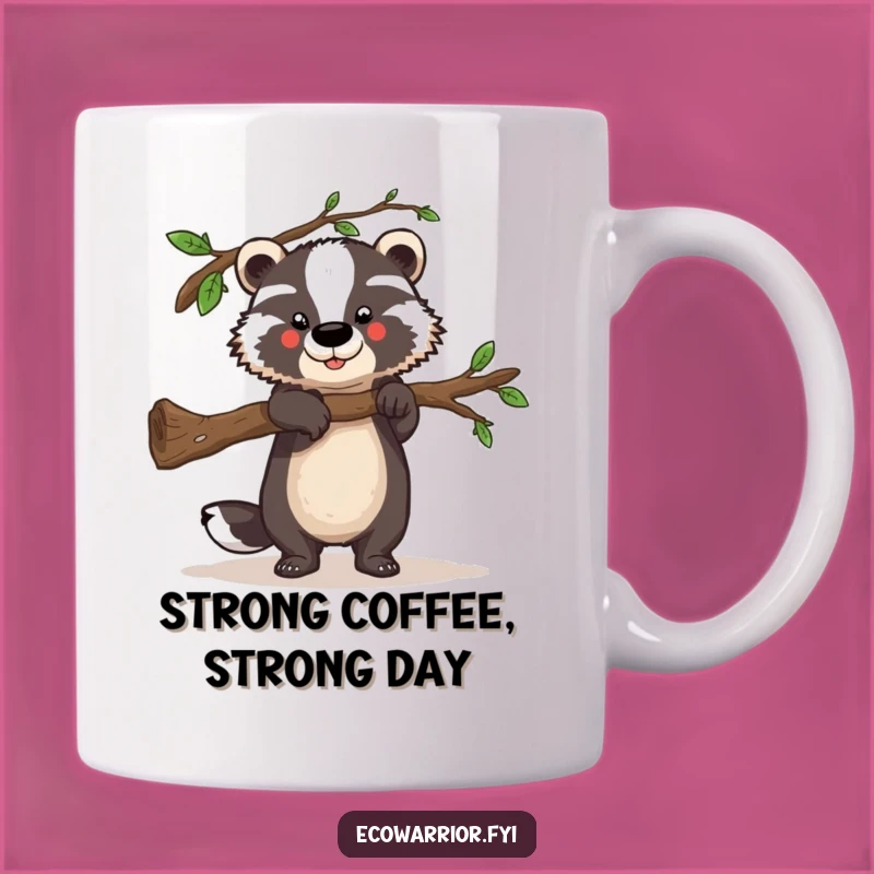 Funny Badger Mug: Strength Humor, Helping Hand Gift for Tough Guys