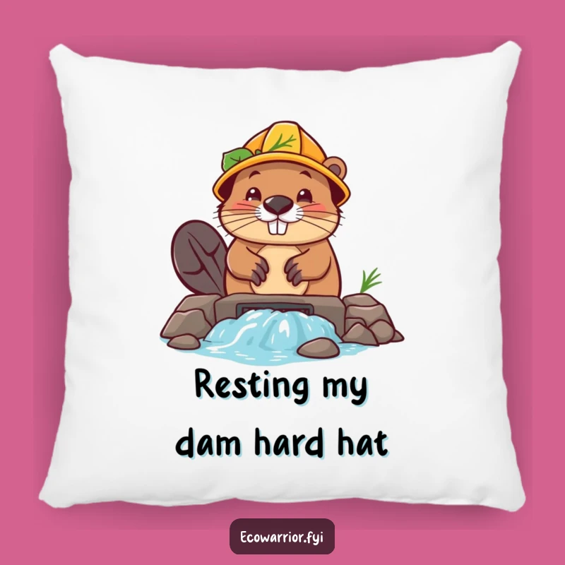 Cozy Funny Beaver Builder Pillow: Comfort for the Hard Worker, Gift