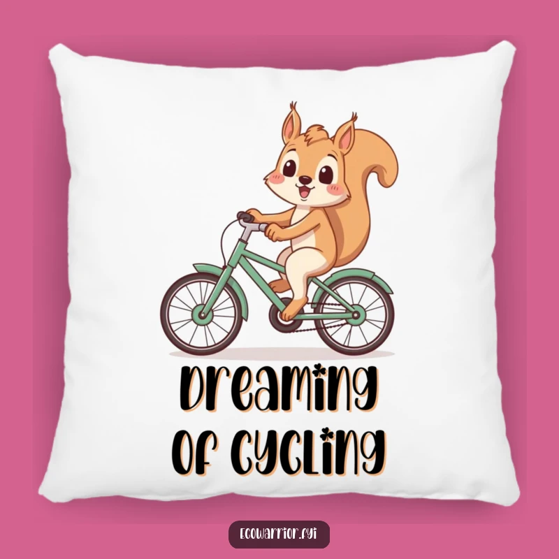 Funny Squirrel Bike Pillow: Cozy Recycled Ride, Comfy Eco Funny Gift