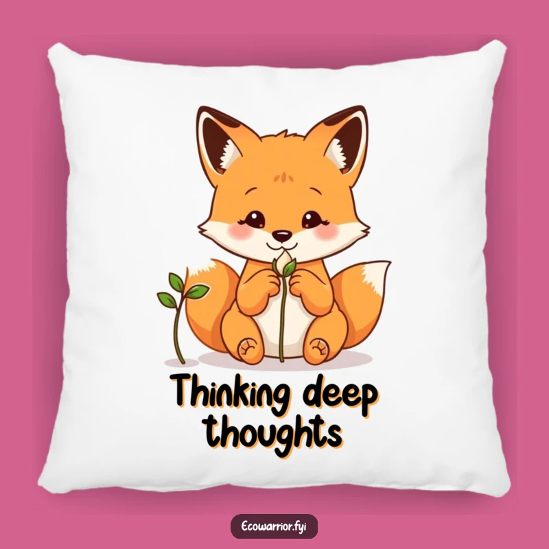 Funny Fox Pillow: Curious Observer Cushion, Cozy Thoughtful Gift