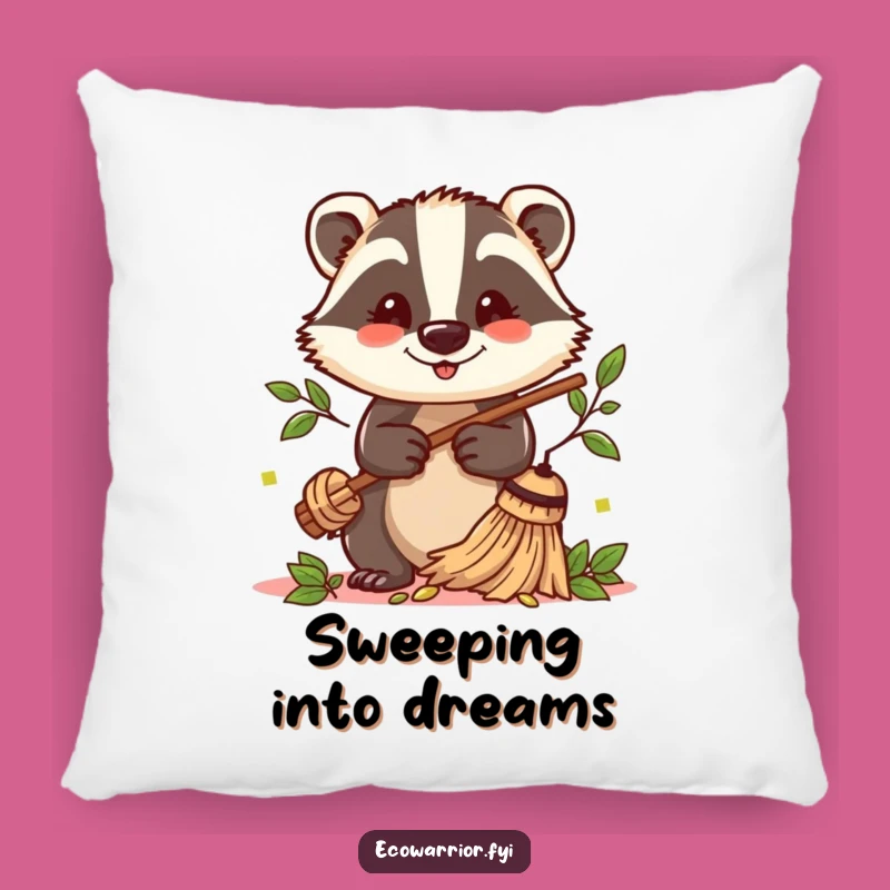 Cozy Funny Badger Sweeper Pillow: Comfort and Cheer, Ideal Gift