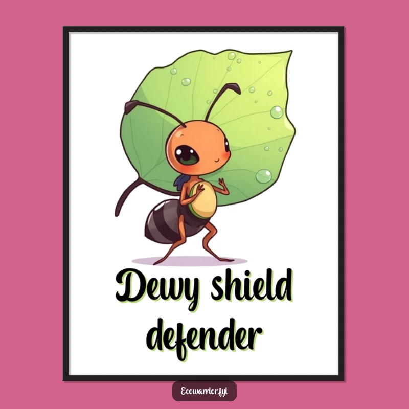 Funny Ant Digital Art: Diligent Leaf Shield Ant, Instant Download Insect Gift