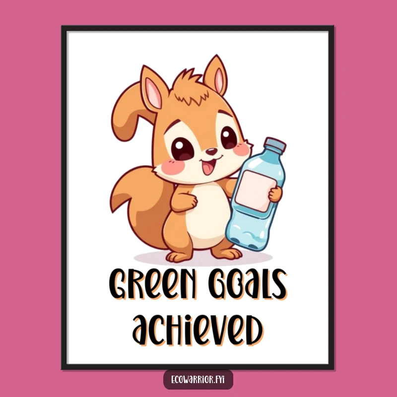 Funny Squirrel Digital Art: Determined Eco-Hero Portrait, A Hilarious Decor Gift