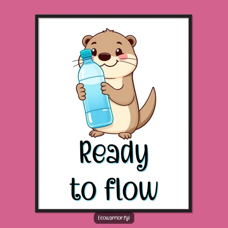 Funny Otter Hydration Digital Print: Printable Otter Art, Instant Funny Gift Download