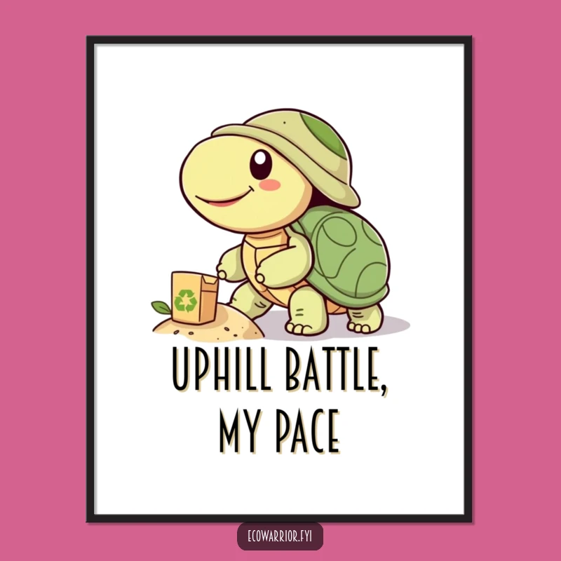 Funny Turtle Power Digital Art - Instant Eco-Inspiration