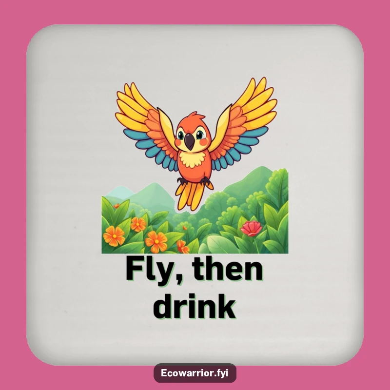 Funny Parrot Soaring Coaster - Vibrant Wings Protects Surfaces Funny Gift