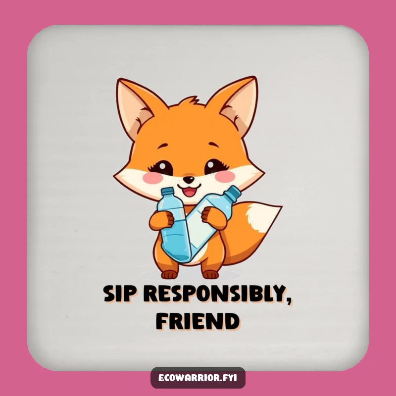Funny Fox Coaster: Hydration Protection, Eco-Friendly Smiling Gift