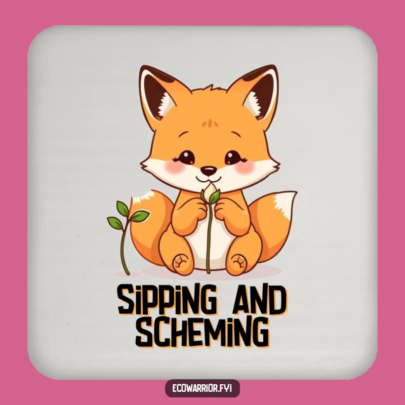 Funny Fox Drink Coaster: Curious Observer Protection, Thoughtful Table Gift