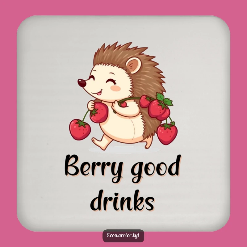 Funny Hedgehog Coaster: Protect Surfaces with Berry Carrier, Hilarious Housewarming Gift