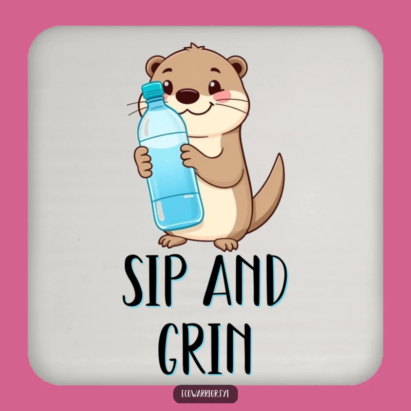 Funny Otter Hydration Coaster: Protect Surfaces with Cute Otter Art, Funny Gift