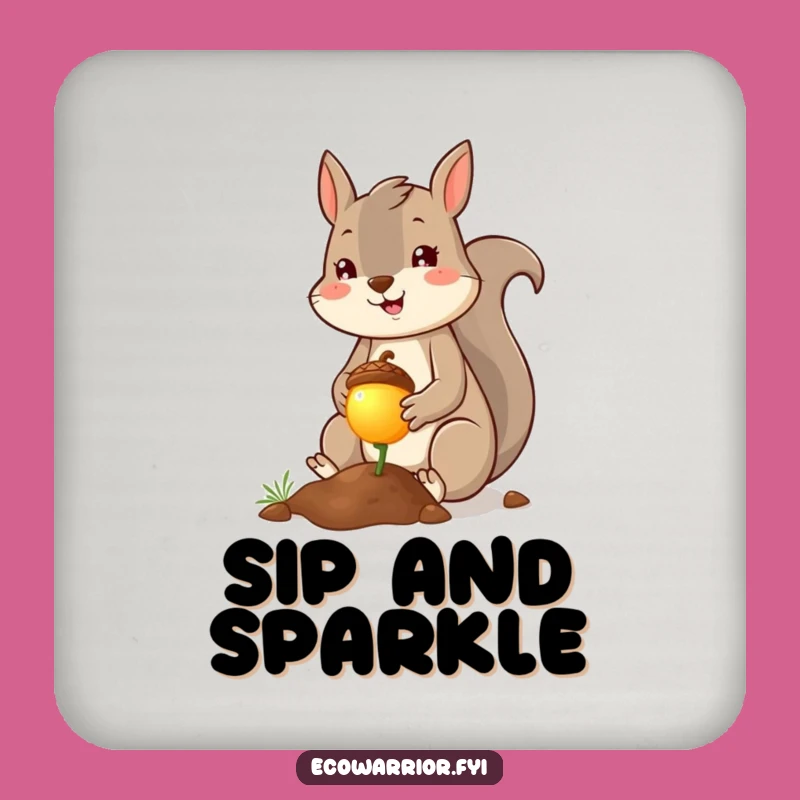 Funny Squirrel Planter Coaster - Glowing Acorn Drink Protector, Hilarious Home Accessory