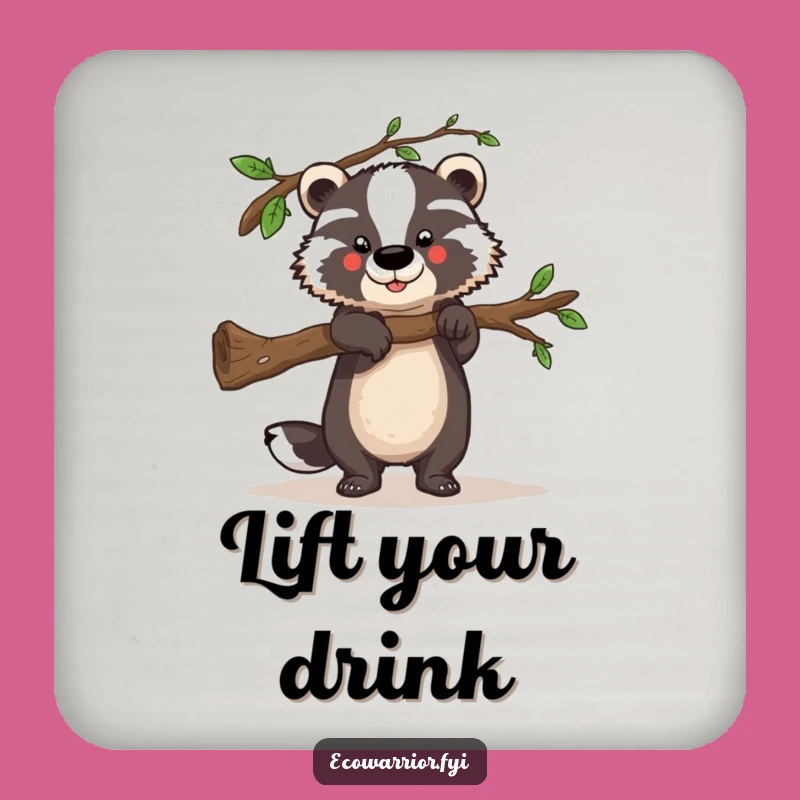 Funny Badger Coaster: Strength Protection, Helping Hand Gift