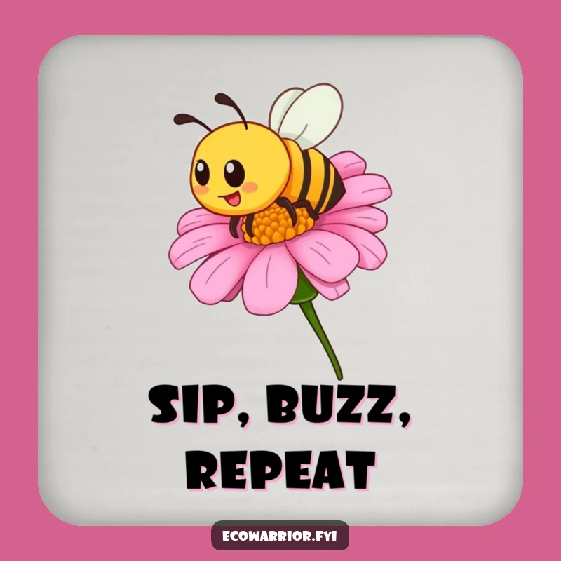Funny Bee Bloom Coaster - Protect Surfaces with Bloom
