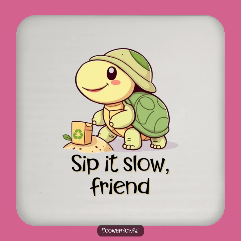 Funny Turtle Power Coaster - Protect Surfaces with Purpose