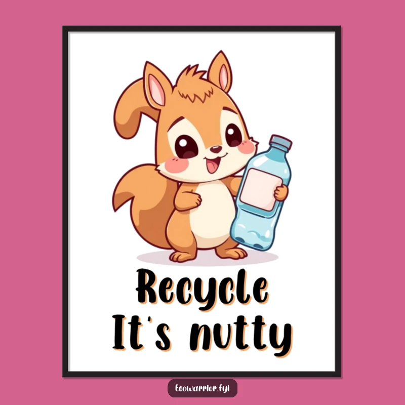 Funny Squirrel Poster: Determined Eco-Hero Art, A Hilarious Wall Decor Gift