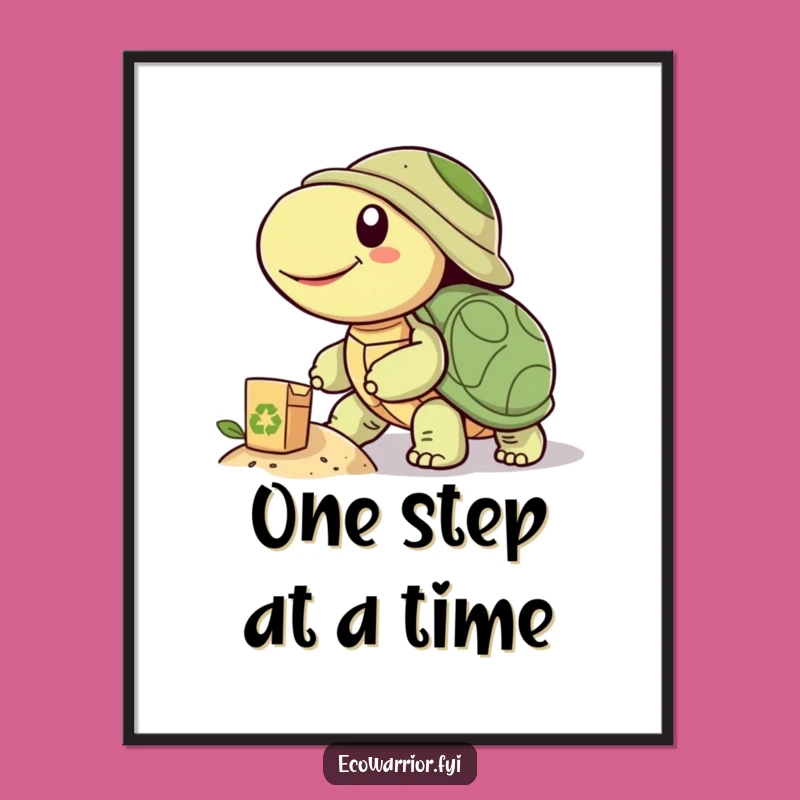 Funny Turtle Power Poster - Art that Pushes Forward