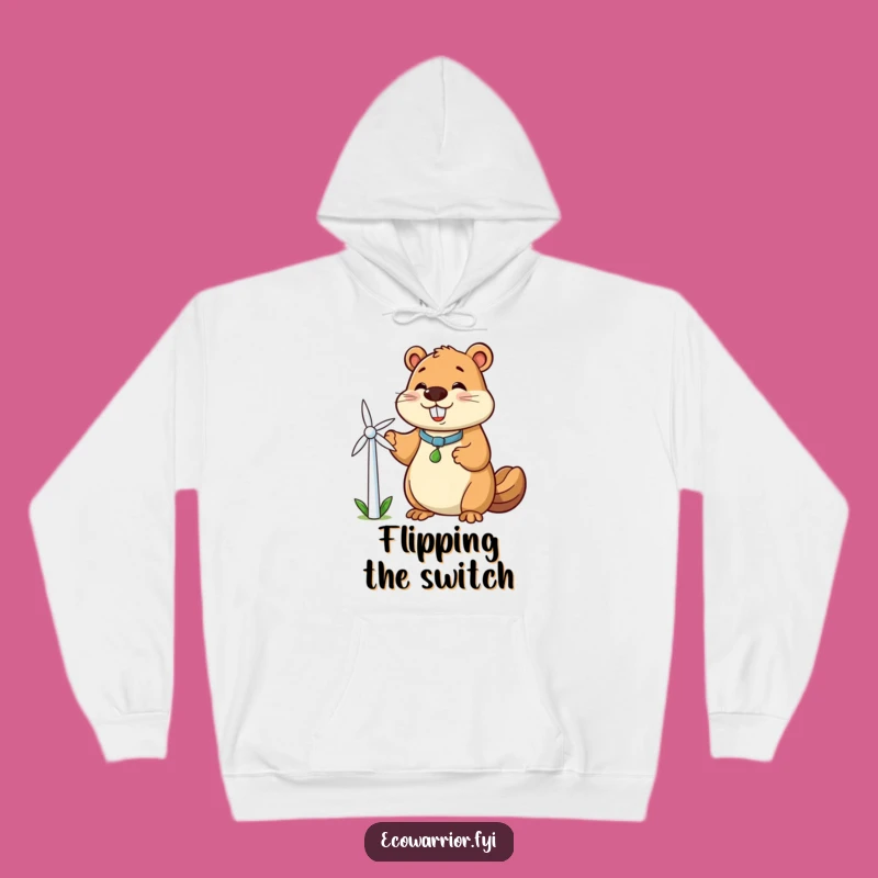Cozy Funny Beaver Hoodie: Warm Clean Energy Fan Gear for Chill Days