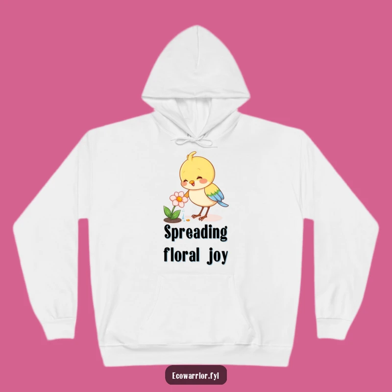 Funny Bird Blooming Hoodie: Joyful Gardener's Warm Gift for Cozy Days