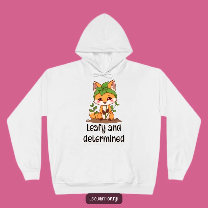 Funny Fox Planting Sapling Hoodie - Cozy Eco-Warrior Comfort