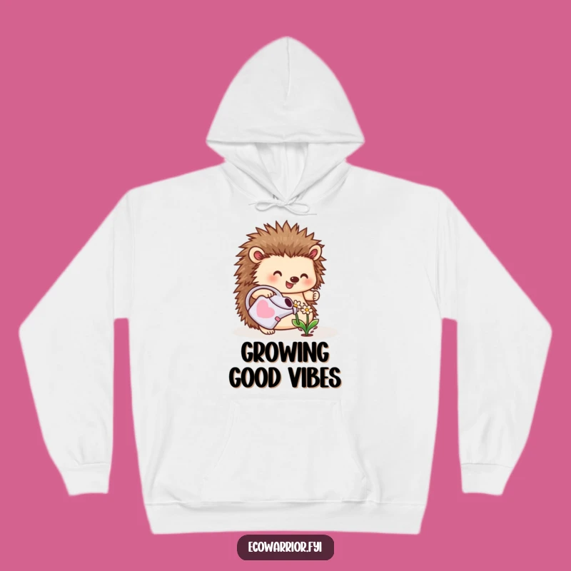 Funny Hedgehog Gardener Hoodie: Cozy Planter, Cute Critter Warmth Gift