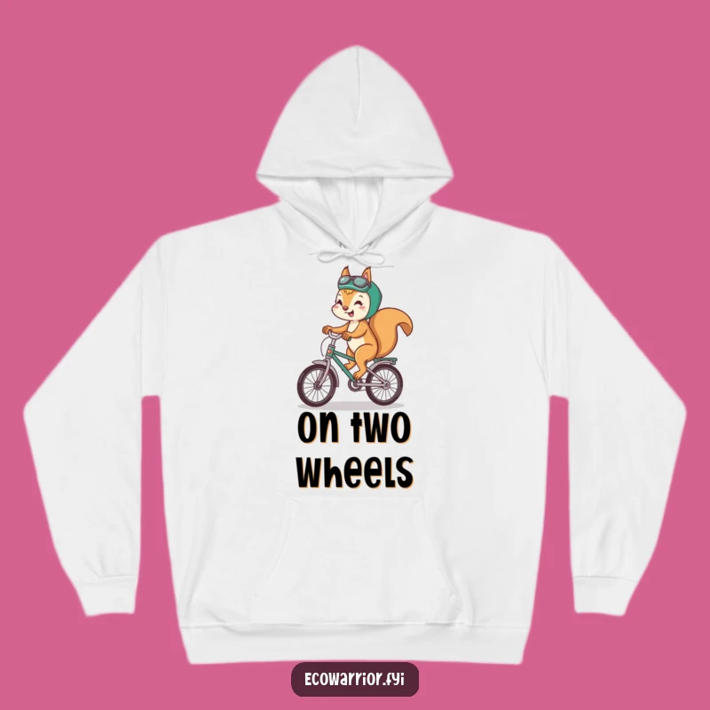Funny Squirrel Eco Hoodie: Cozy Recycled Bike Sweatshirt, Green & Funny Gift