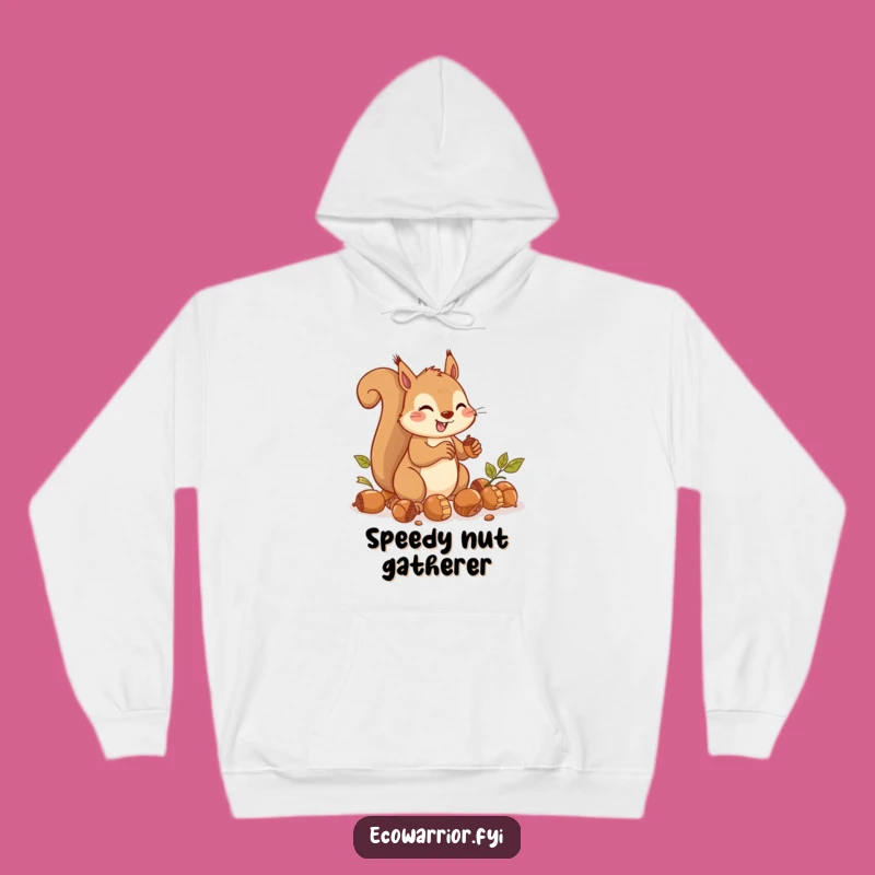 Funny Squirrel Focused Hoodie - Cozy Acorn Gatherer Sweatshirt