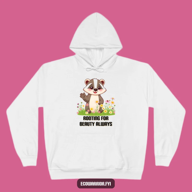Funny Badger Hoodie: Cozy Wildflower Badger, Warm & Hilarious Nature Gift