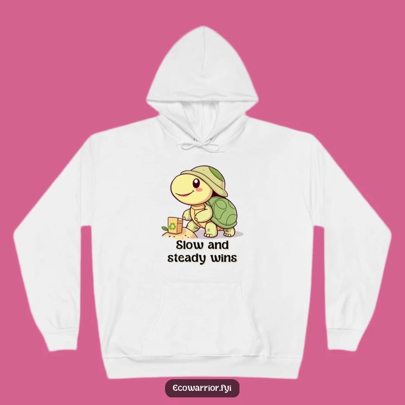 Cozy Funny Turtle Power Hoodie - Warmth and Sustainability