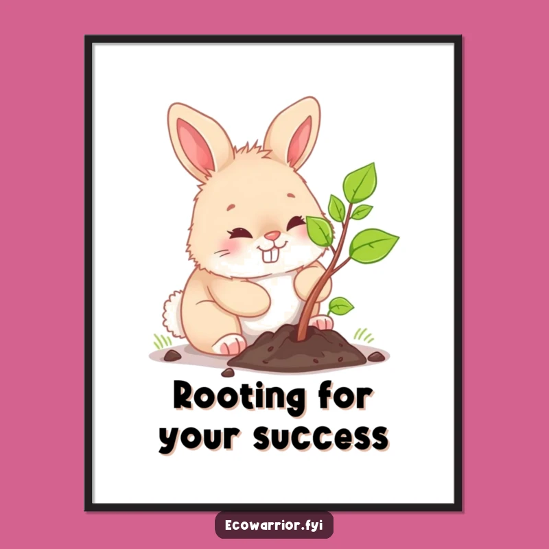 Free Printable Bunny Wall Art: Determined Planting, Funny Downloadable Decor for Hopeful Spaces