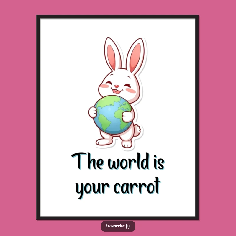 Free Printable Rabbit Wall Art: World Explorer, Joyful Downloadable Decor