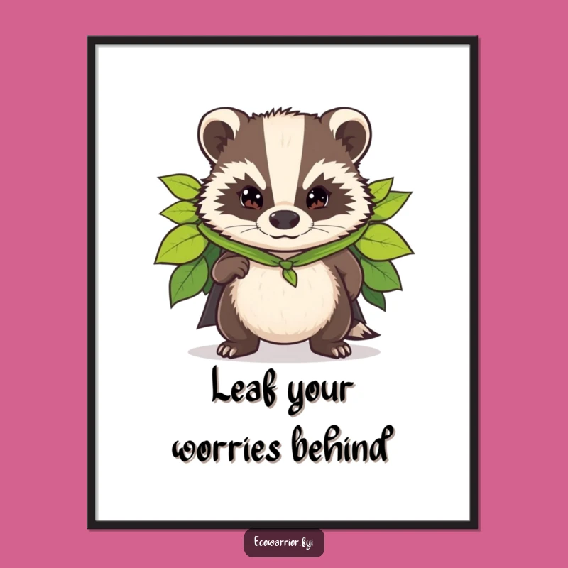 Funny Free Printable Badger Superhero Wall Art: Downloadable DIY Decor Gift!
