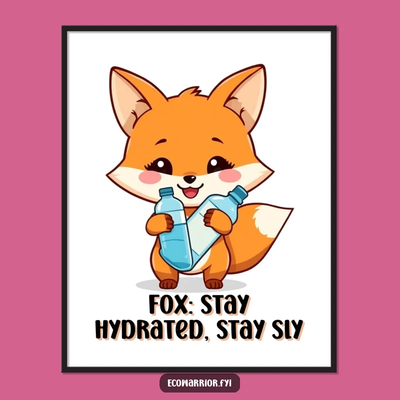 Funny Free Printable Fox Wall Art: Hydrated Smile, Downloadable Decor!