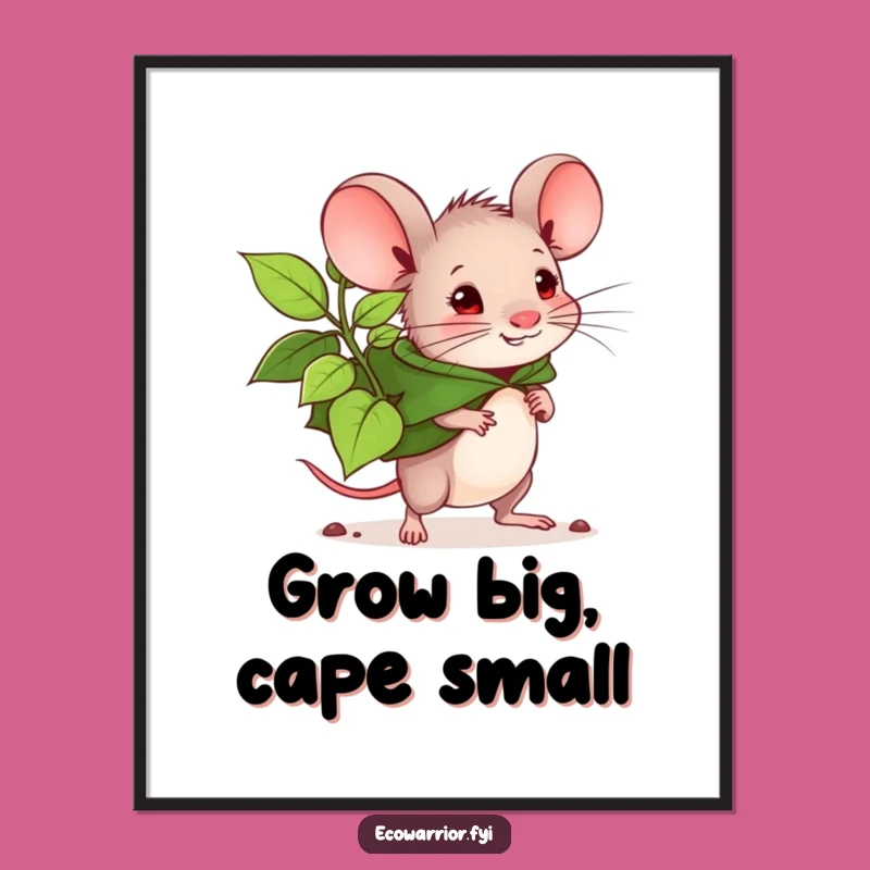 Funny Free Printable Wall Art Brave Mouse Planter For Nature Decor Downloadable