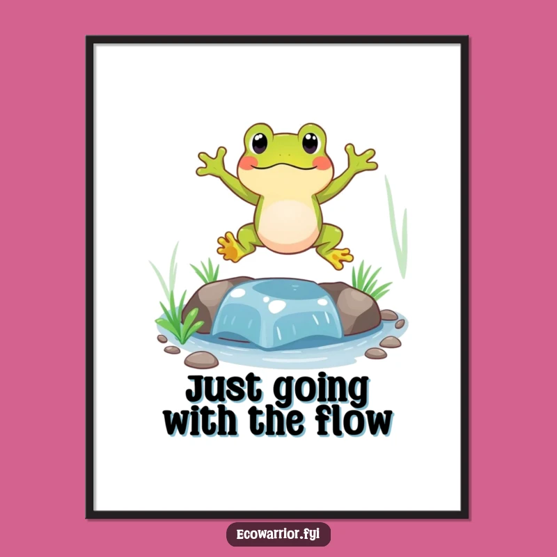 Free Printable Wall Art: Funny Jumping Frog - Humorous Downloadable Decor
