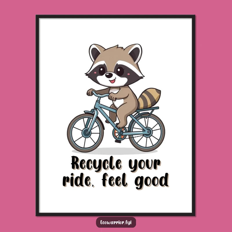 Funny Free Printable Raccoon Bike Art: Downloadable DIY Decor Gift!