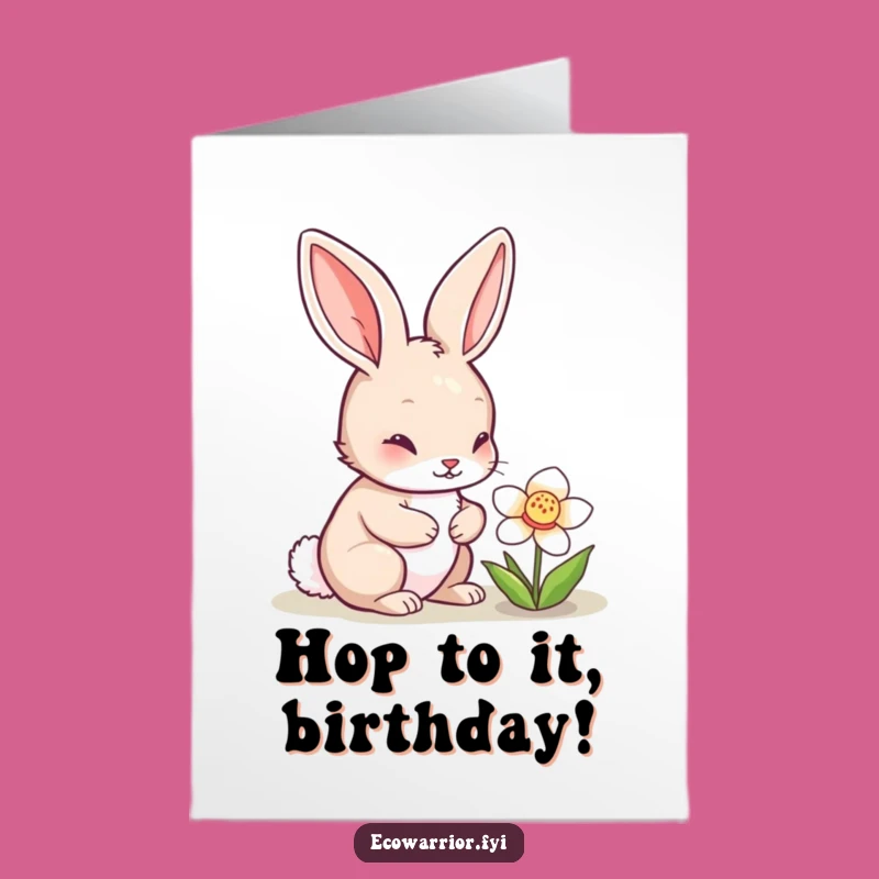 Cute Free Printable Rabbit Birthday Card - Floral Downloadable Fun