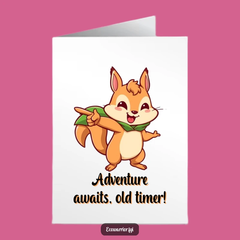Free Printable Squirrel Birthday Card - Leaf Cape Hero, Downloadable Adventure Gift!