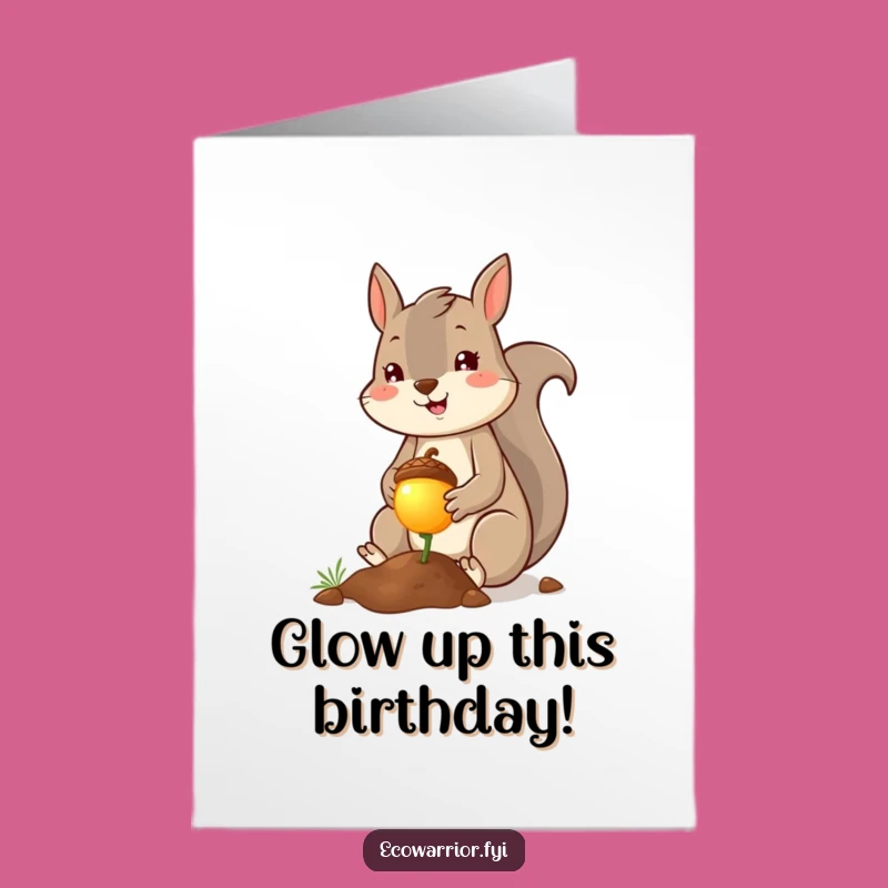 Free Printable Birthday Card Cheerful Squirrel Planter For A Bright Downloadable Gift