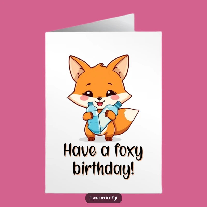 Free Printable Fox Birthday Card: Hydrated Smile, Funny Downloadable Gift!