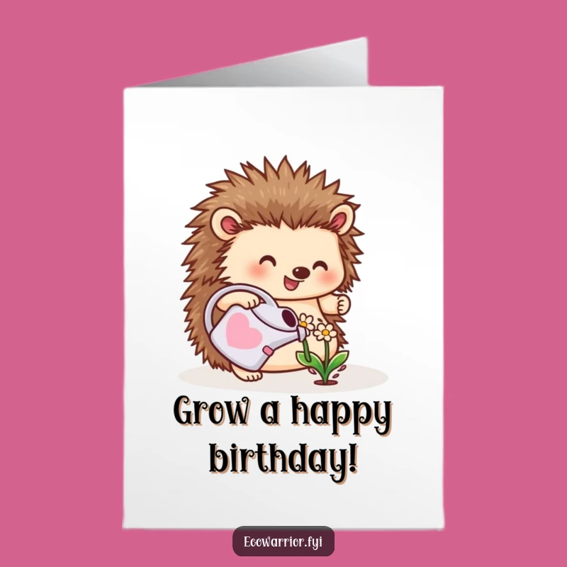 Hedgehog Birthday Bloom Card: Free Printable Funny Downloadable DIY Gift!