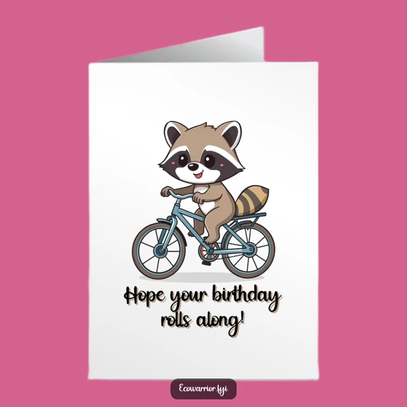 Funny Raccoon Bike Birthday Card: Free Printable Downloadable DIY Gift!